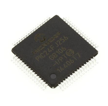 Microchip - PIC24FJ256GB106-I/PT - Microchip PIC24FJ ϵ 16 bit PIC MCU PIC24FJ256GB106-I/PT, 32MHz, 256 kB ROM W, 16 kB RAM, 1xUSB, TQFP-64		