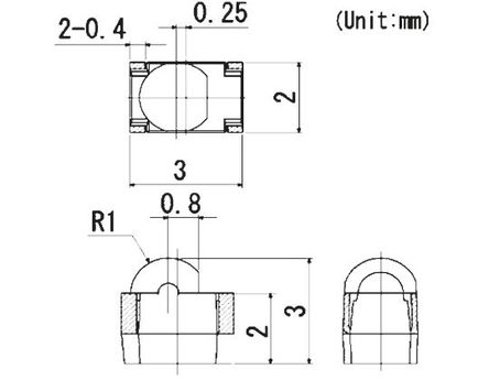 ROHM - SIM-012SBT87 - ROHM t⾀ LED, SIM-012SBT87, 950nm, ^-4		